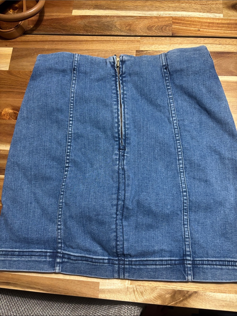 Free People Medium Blue Denim Panel Pencil Skirt - Picture 3 of 3